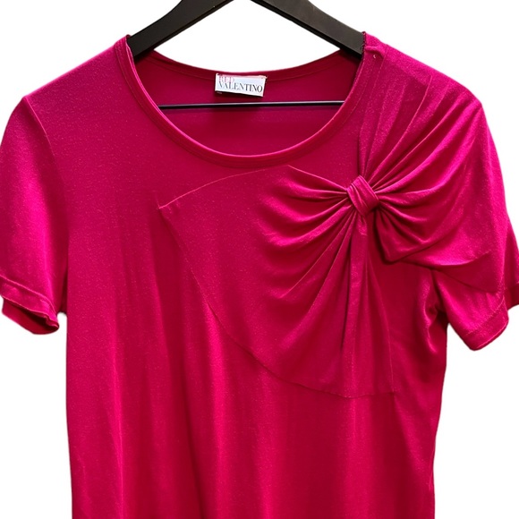Red Valentino bow knot hot pink lightweight t-shirt - Picture 3 of 7